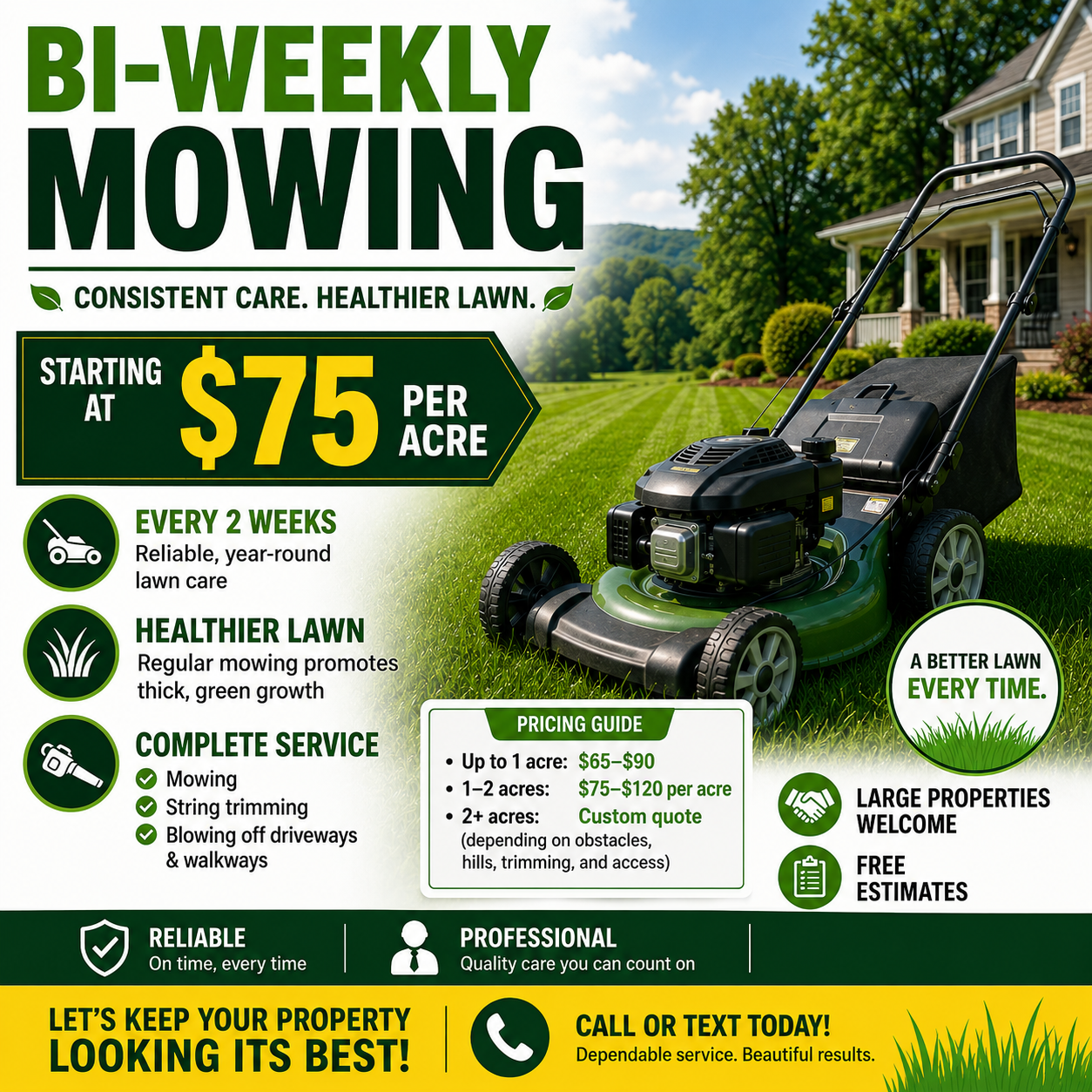 Biweekly Mowing Flexible Plan